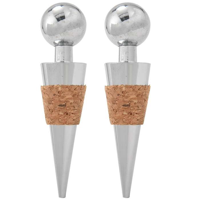 2pcs Wine Stoppers, Alloy Bottle Stoppers for Sealing Wine, Champagne, Beer - Love Decorative Wine
