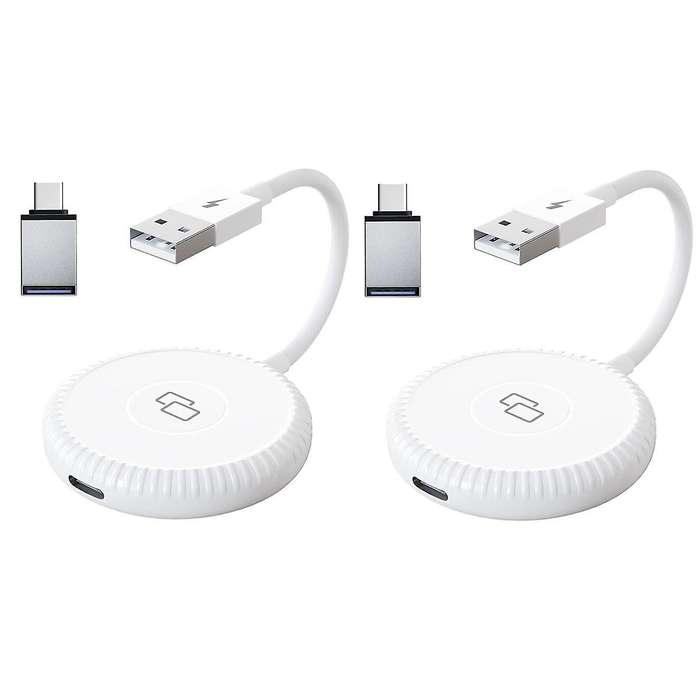 2PCS Wired CarPlay Mirror Adapter for CarPlay Mirror Dongle with PD for Converting Video to Car Disp