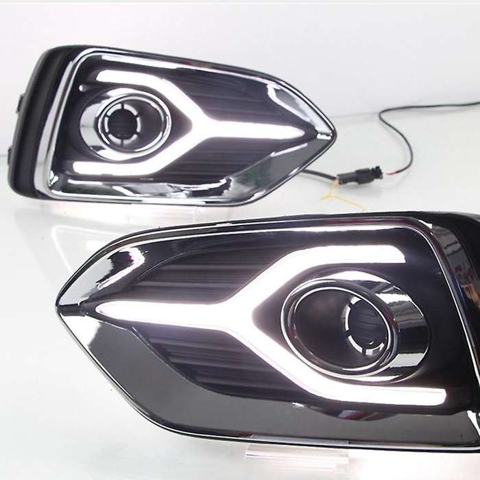 2Pcs Yellow Turn Signal Function 12V Car Drl Lamp Led Daytime Running Light for Accent 17-19