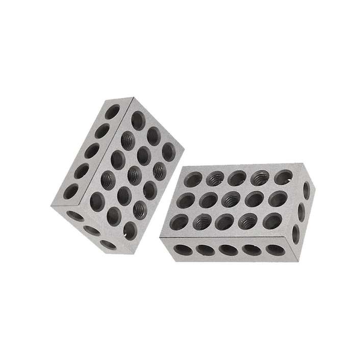 2pcs/pair 23 Holes Precision 25-50-75mm Blocks Gauge Hardened Steel Parallel Block Set Matched Mach