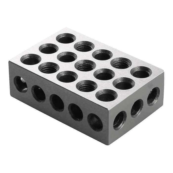 2pcs/pair 23 Holes Precision 25-50-75mm Blocks Gauge Hardened Steel Parallel Block Set Matched Mach