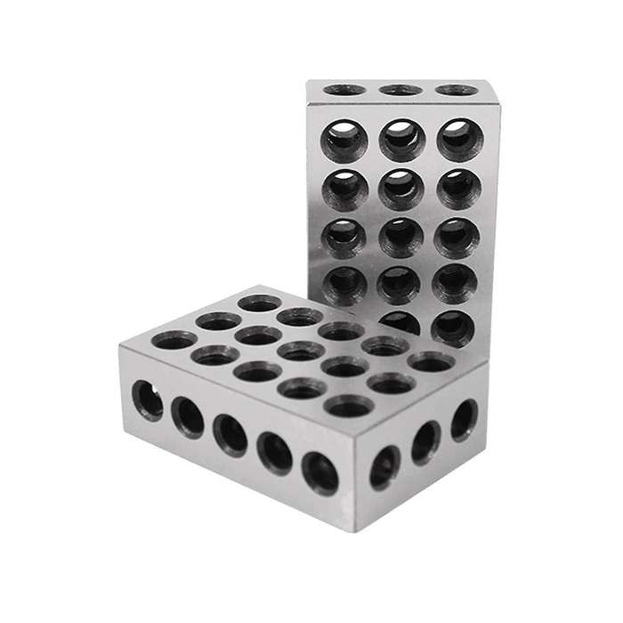 2pcs/pair 23 Holes Precision 25-50-75mm Blocks Gauge Hardened Steel Parallel Block Set Matched Mach