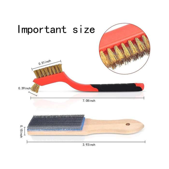 2piece Hook and Loop Wire Cleaning Brush Include Copper Wire File Cleaning Brush,for Cleaning Hook