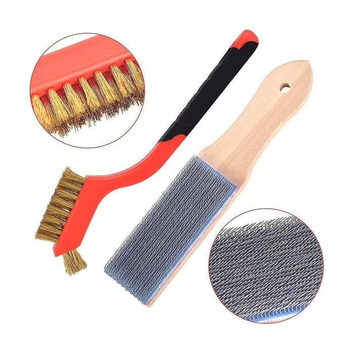 2piece Hook and Loop Wire Cleaning Brush Include Copper Wire File Cleaning Brush,for Cleaning Hook