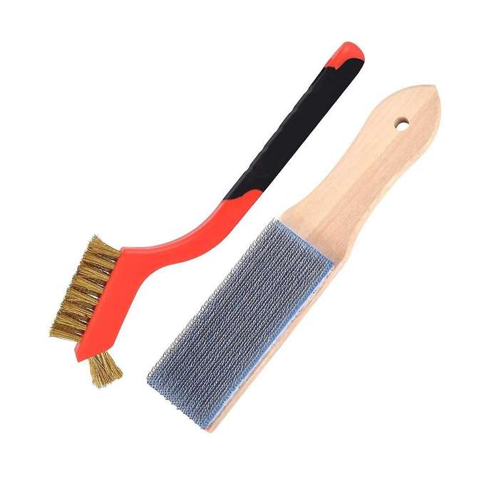 2piece Hook and Loop Wire Cleaning Brush Include Copper Wire File Cleaning Brush,for Cleaning Hook