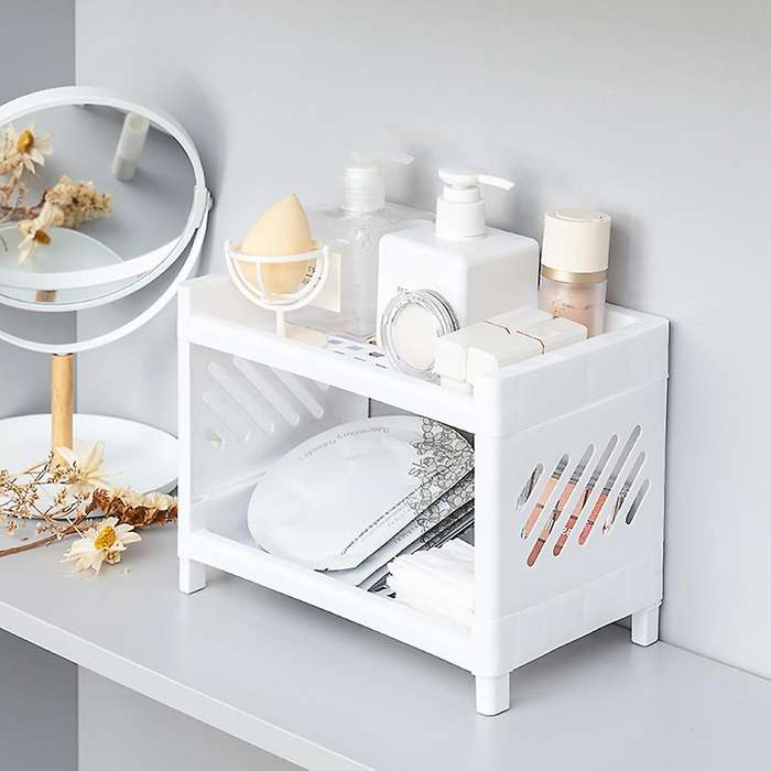 2Tier Cosmetic Storage Holders Multifunction Organizer Rack Bathroom Shelf Oragnizer Desktop Sundrie