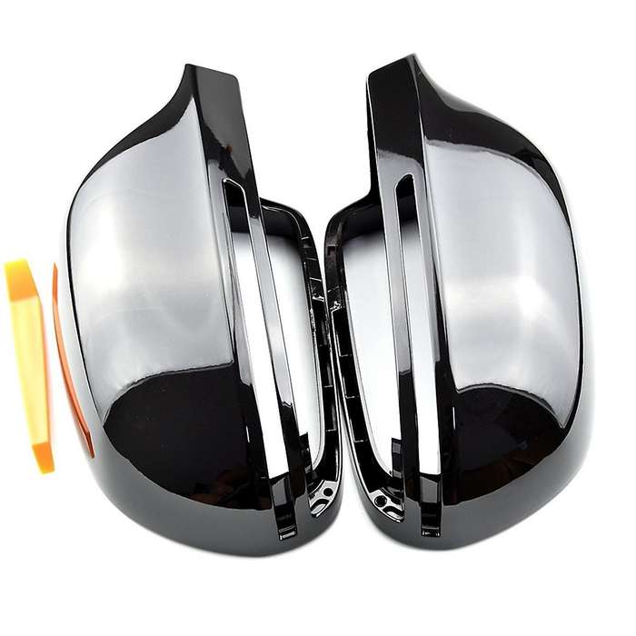 2x Baked Black Rear View Mirror Cover for A4 S4 A5 S5 A6 S6 A8 S8 Q3 Sq3 A3 Rear View Mirror Modific