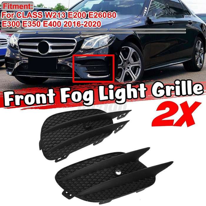 2X Car Front Bumper Fog Light Grill Grille Cover for E CLASS W213 E200 E260 16-20 A2138856800 A21388
