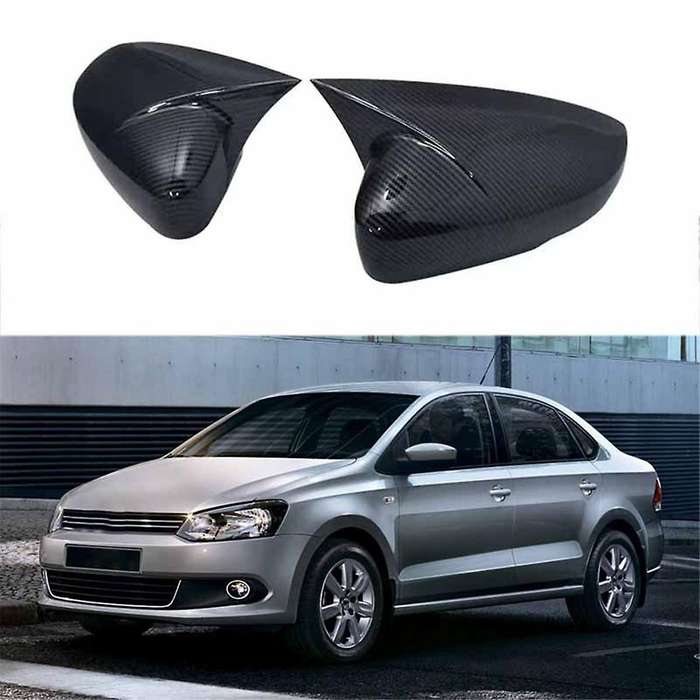 2X Car Gloss Black Rear View Mirror Cover for 09-17 Mk5 6R 6C Rearview Mirror Housing Modification