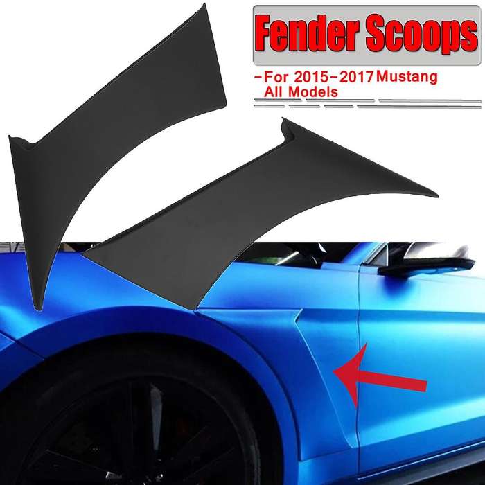 2X Car Front Side for Door Scoops Frame Cover for GT350 Style 2015-2017 Car for Scoops Cover