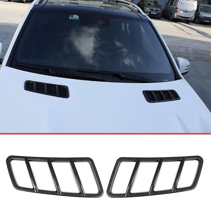 2X Carbon Fiber Black Hood Engine Air Vent Cover Trim for ML W166 2012-2015 X166 2013-2015