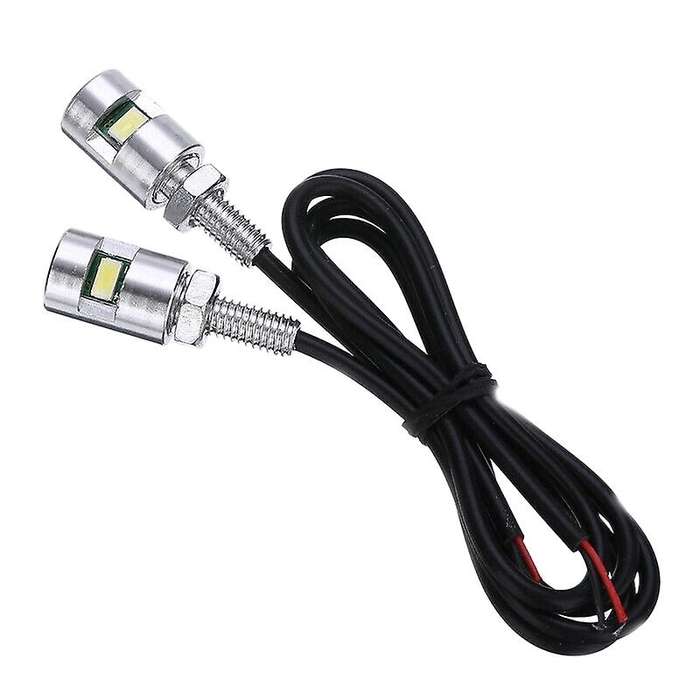 2X Chrome 5630 Motorcycle Screw Lamp Car Universal License Plate Light 12V