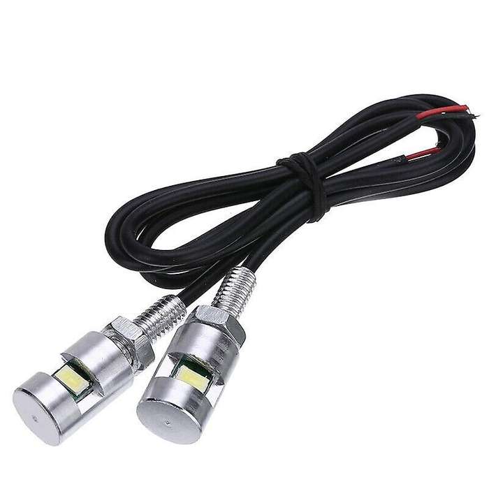 2X Chrome 5630 Motorcycle Screw Lamp Car Universal License Plate Light 12V