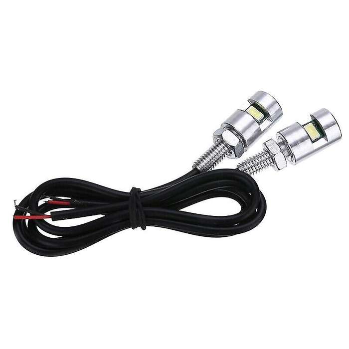 2X Chrome 5630 Motorcycle Screw Lamp Car Universal License Plate Light 12V