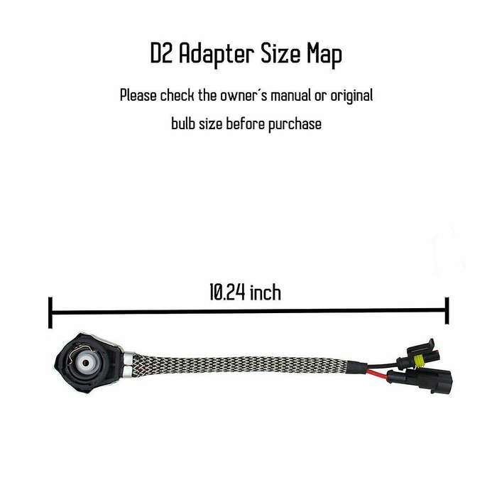 2X D2S/D4S Bulb Adapters Wire Harness Connector Cable Socket