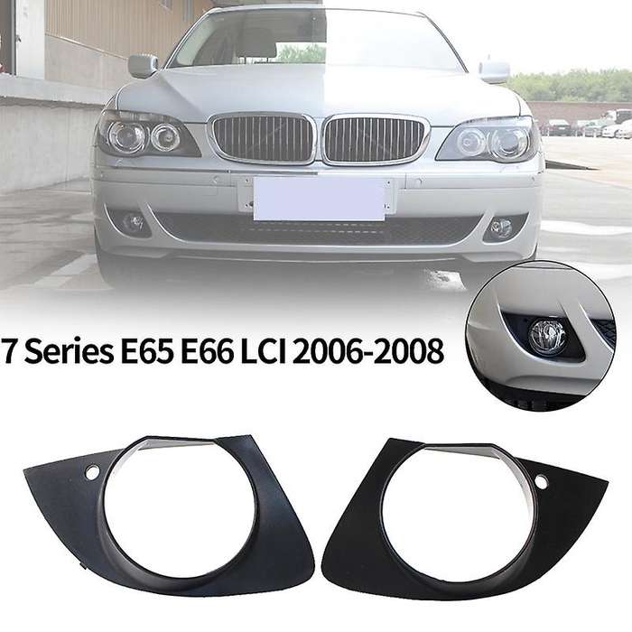 2X Front Bumper Fog Lamp Grill Frame Cover Trim for  7 Series E65 E66 2006-2008 51117142179 51117142