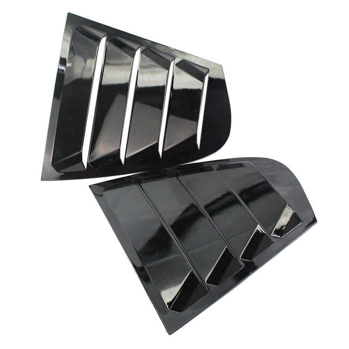 2X Gloss Black Rear Side Window Louvers Scoop Cover Vent for - F30 3-Series 2012-2016