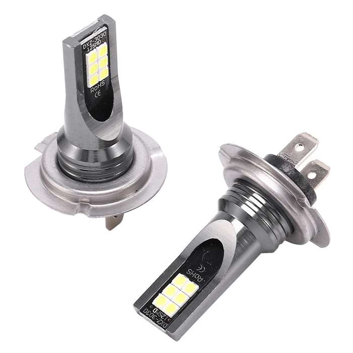 2X H7 CAR Headlight 24W 1200LM FOG Light Bulb6000K Driving DRL LED Lamp