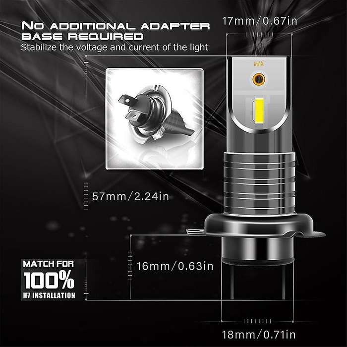 2X H7 110W LED Headlight Kit Error Free Lamp 6000K 25000LM