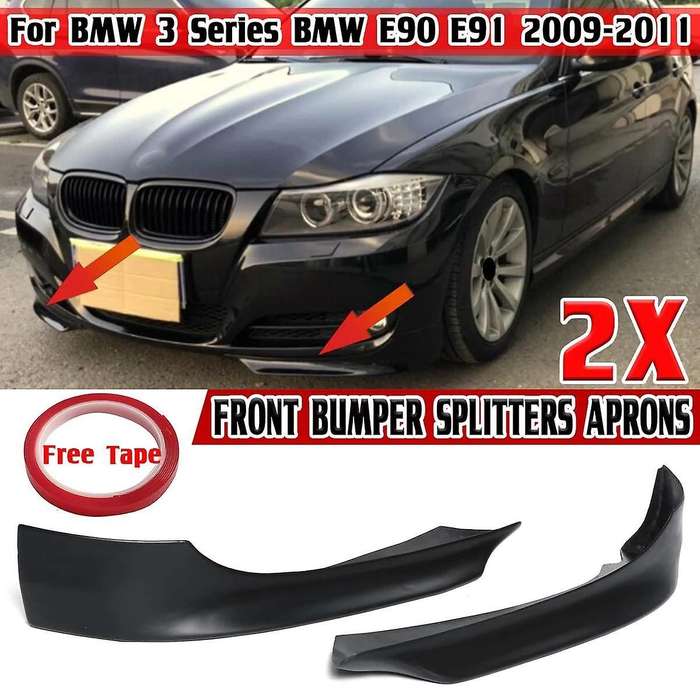 2X Rear Bumper Spoiler Lip for 3-Series E90 E91 2009-2011 Bumper Winglets Side Skirt Splitters Trim