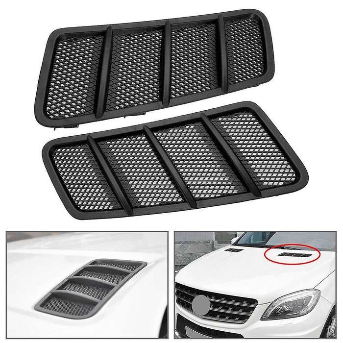 2X Side Hood Vent Grille Cover for W166 ML GL Class 2012-2015 1668800105 1668800205