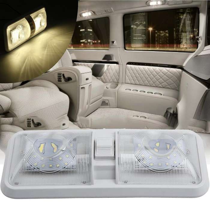2X RV Interior Led Ceiling Light Boat Trailer Single Dome 12V 280LM Dimmer
