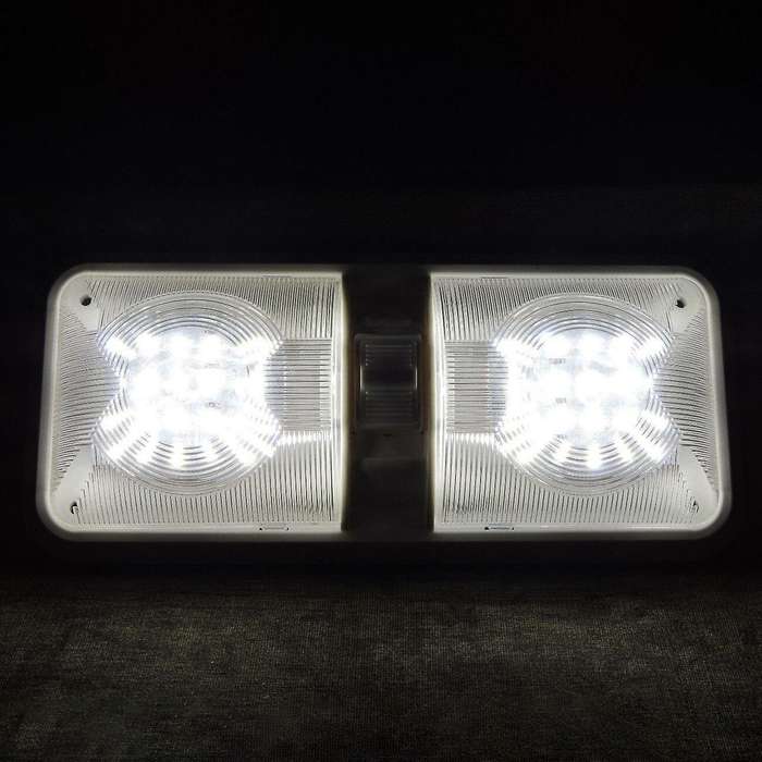 2X RV Interior Led Ceiling Light Boat Trailer Single Dome 12V 280LM Dimmer