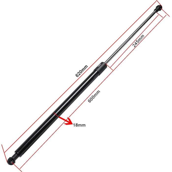 2x Universal 600mm 400n Car Front Hood Cover Rear Trunk Boot Shock Lift Strut Support Bar Gas Sprin
