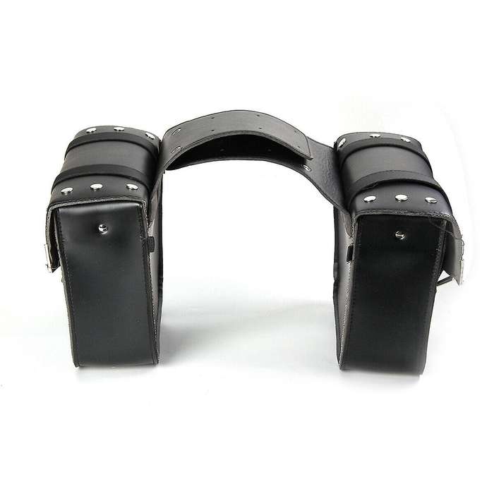 2X Universal PU Leather Motorcycle Motorbike Saddlebags Saddle Bags Pouch