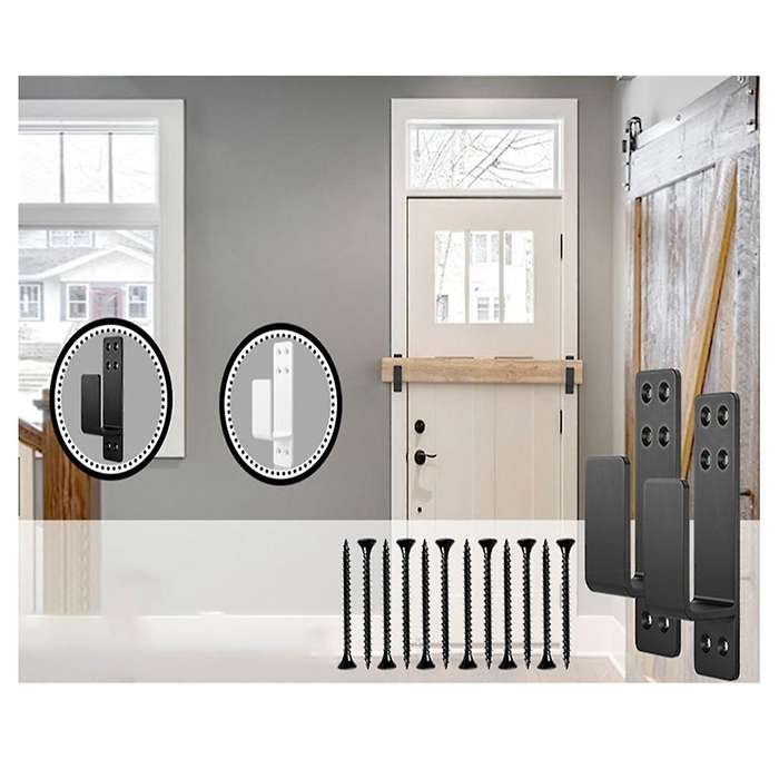 2x4 Door Barricade Brackets Heavy Duty Upgraded Door Bar Holder Brackets for Home Security Suit for