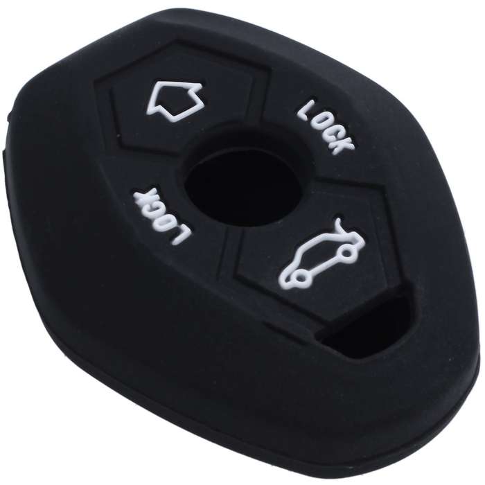 3 Button Remote Key Fob Silicone Case Cover Compatible E46 E39 E63 E36 E81x5 Z3 Z4, Black