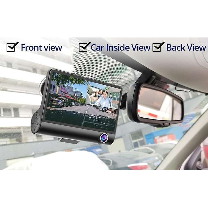 3 Cameras Lens 4.0 Inch Car DVR Camera Recorder FHD 1080P Night Vision Dash Cam Support Rearview Cam