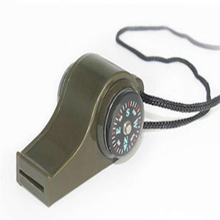 3 in 1 Emergency Survival Whistle Compass Thermometer Cheerleading Whistle Camping Hiking Outdoor Eq