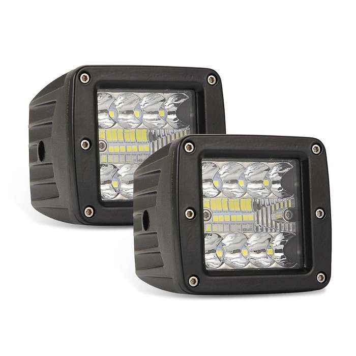 3 Inch LED Light Bar 48W Square Led Pods Spot Flood Combo Square Triple Row Off Road Lights