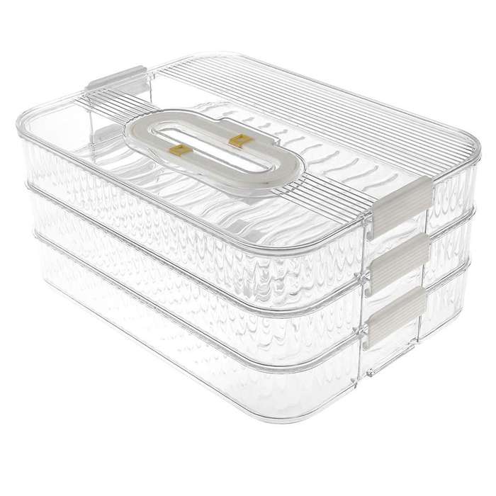 3 Layer Lunch Meat Container for Refrigerator Organizing Bacon Storage Container Refrigerator Food