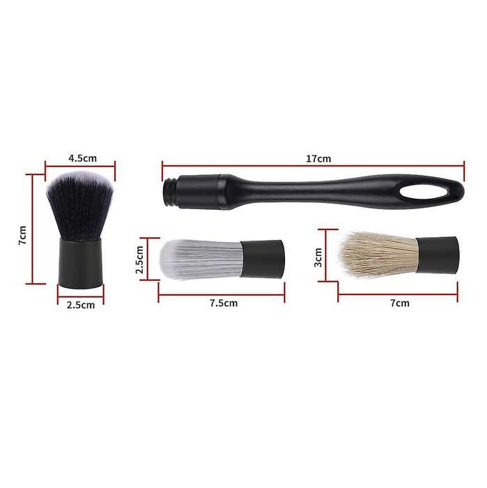 3 Pack Car Detailing Brush Kit Auto Detail Brush Set Automotive Interior Exterior Microfiber Detaili