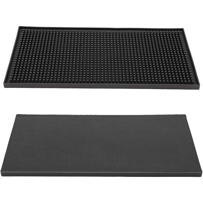 3 Pack Black Bar Mat Spill Mat Glass Drying Mat Mixing Service Mat for Counter Top(12inch(L) x 6inc