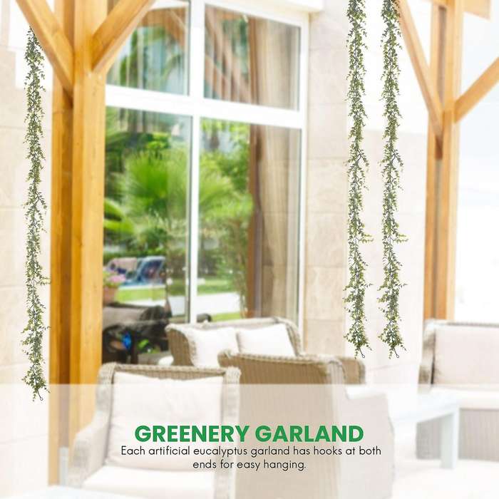3 Pack Artificial Garland, Artificial Vines Faux Eucalyptus Greenery Garland Wedding Backdrop Arch