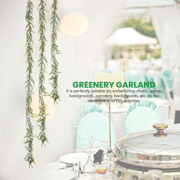 3 Pack Artificial Garland, Artificial Vines Faux Eucalyptus Greenery Garland Wedding Backdrop Arch