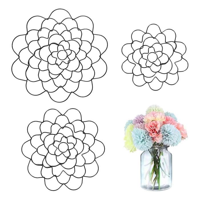3 Pack Flower Frog Stainless Steel Wire Flower Arranging Tool Flower Lid Arranger Reusable Floral Gr