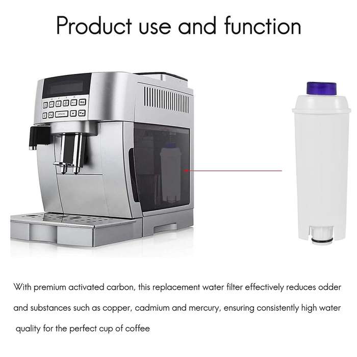 3 Packs Coffee Machine Water Filter for DLSC002 Replacement Filter Cartridge with Activated Carbon