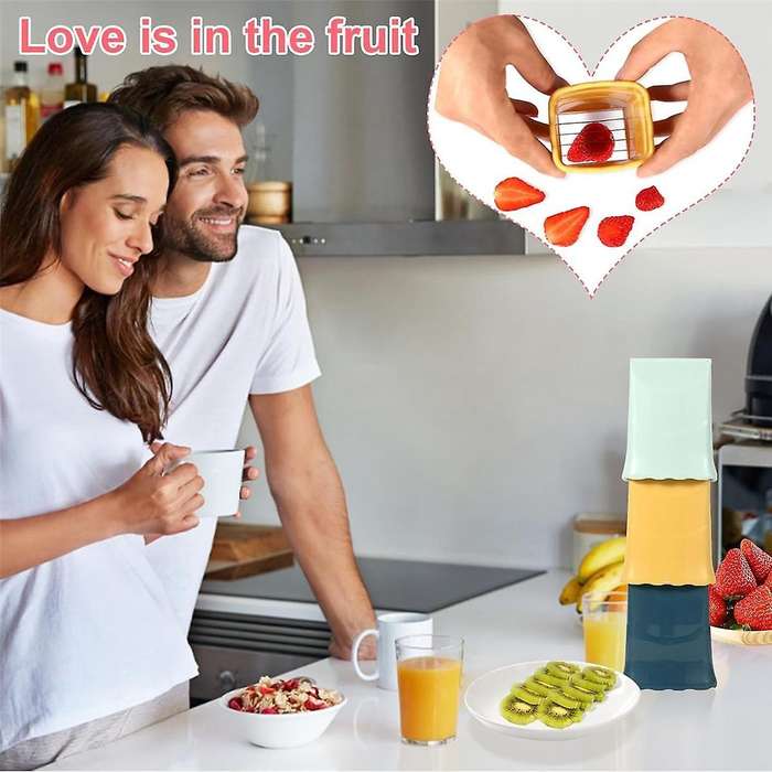 3 Pcs Cup Slicer with 1 Pcs space Cleaning Brushes Strawberry Slicer Banana Slicer Fruit Slicer