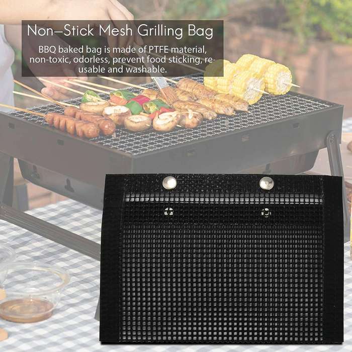 3 Pcs Non-stick Mesh Grilling Bag Non-stick Bbq Bake Bag Outdoor Picnic Tool