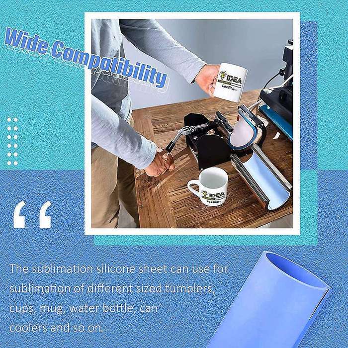 3 Pcs Sublimation Tumbler Wrap Silicone Sheets with Mug Press Bundle Accessories and Mug Press Subl