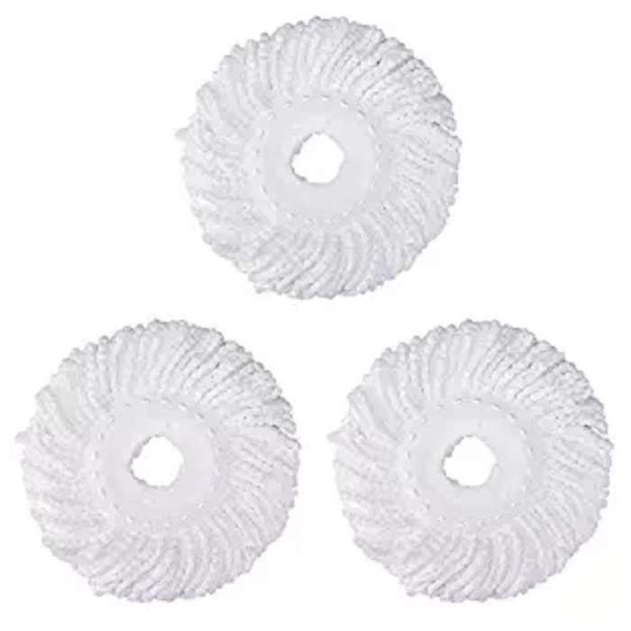 3 Replacement Mop -Head Refill for 360 Spin Mop-Microfiber Replacement -Round Shape Standard Size