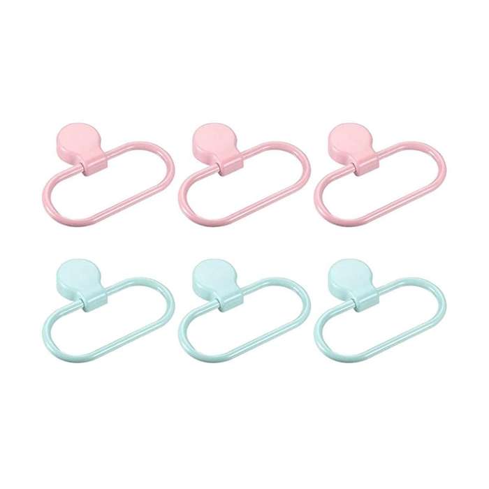 3 Set Oval Towel Ring Holder Self-adhesive for Bathroom Kitchen Accessories, Pink & Blue