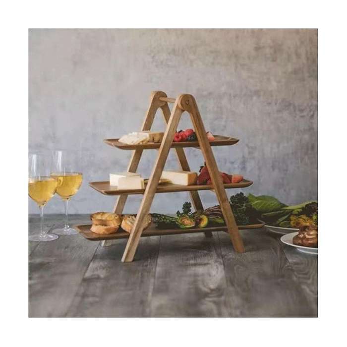 3 Tier Serving Tray Wood Tiered Tray Decor Cake Stand Farmhouse Tiered Tray Party Serving Dishes and