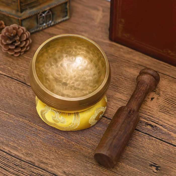 3.2 Inch Tibetan Singing Bowl Meditation Yoga Meditation Bowl Wooden Stick Cushion
