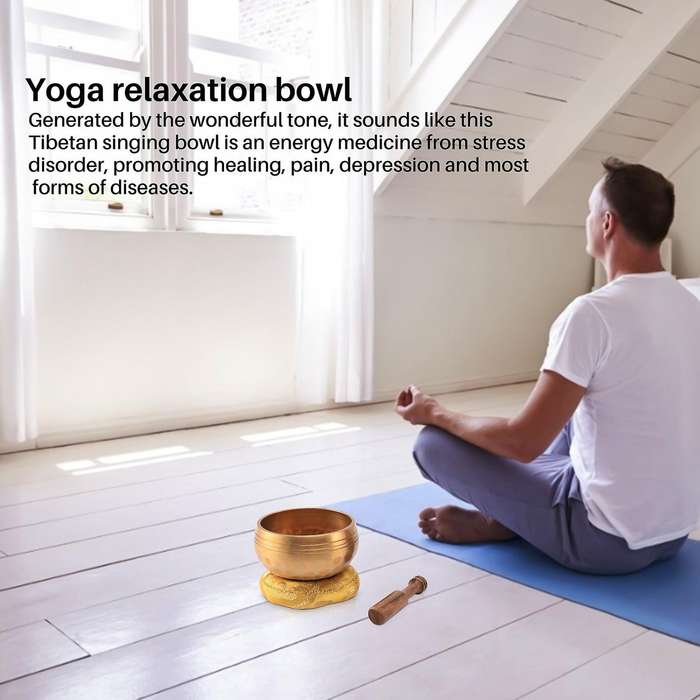 3.2 Inch Tibetan Singing Bowl Meditation Yoga Meditation Bowl Wooden Stick Cushion