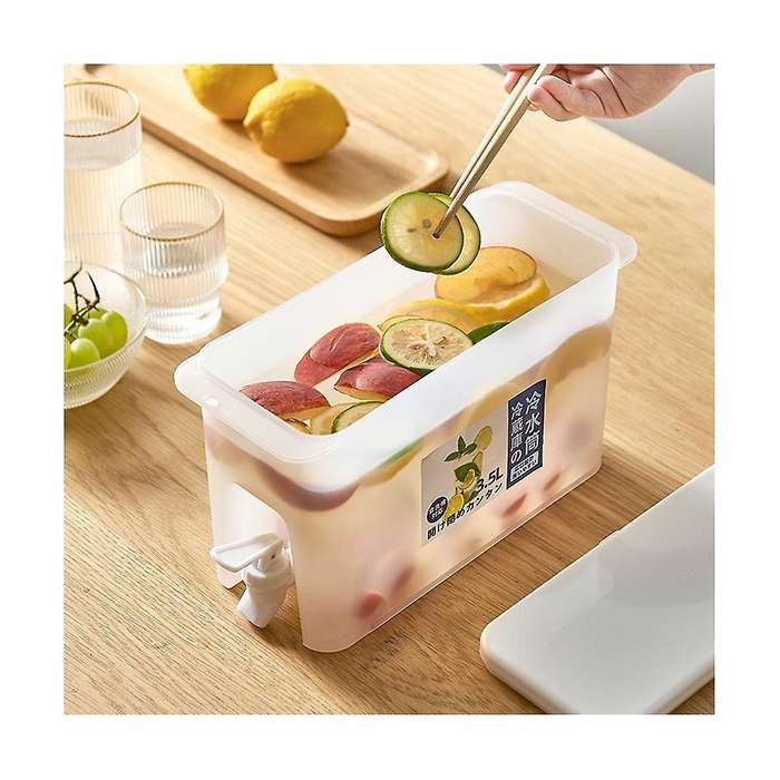 3.5l Water with Faucet Cold Water Container Teapot Fruit Kitchen Drinking Set with Faucet Water Dis